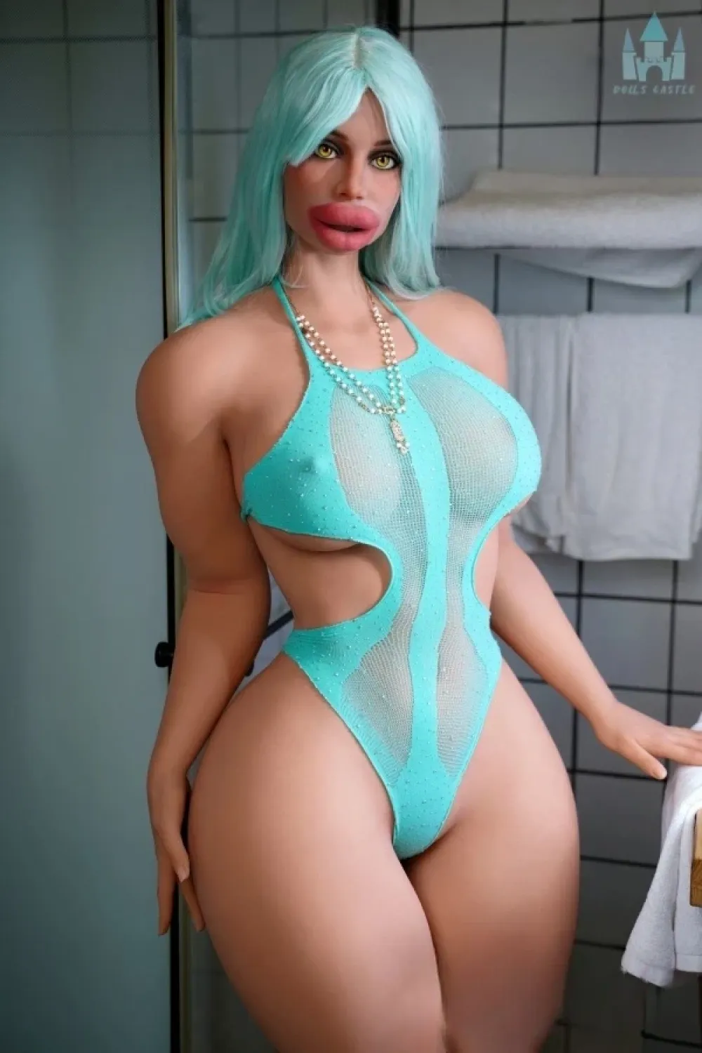 Dolls Castle #DC64 Zara 164cm BBW体型 等身大ダッチワイフ 個性派 厚い唇 高品質人形 大人向けモデル TPE製 ラブドール Eカップ ブラウン肌