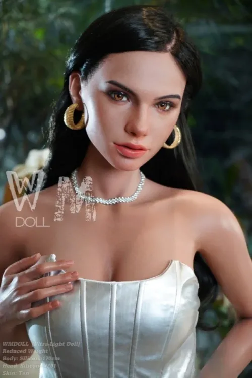 WMDOLL #201 早奈美 170cm 超軽量ボディ フルシリコン製 欧米系 黒髪 熟女ダッチワイフ Dカップ ブラウン肌