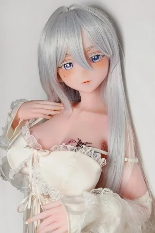 Elsa Babe AHR027番 金枝汐「Kaneda Shio」 148cm L大胸 フルシリコン製 銀髪 二次元 可愛い アニメダッチワイフ ピンク肌