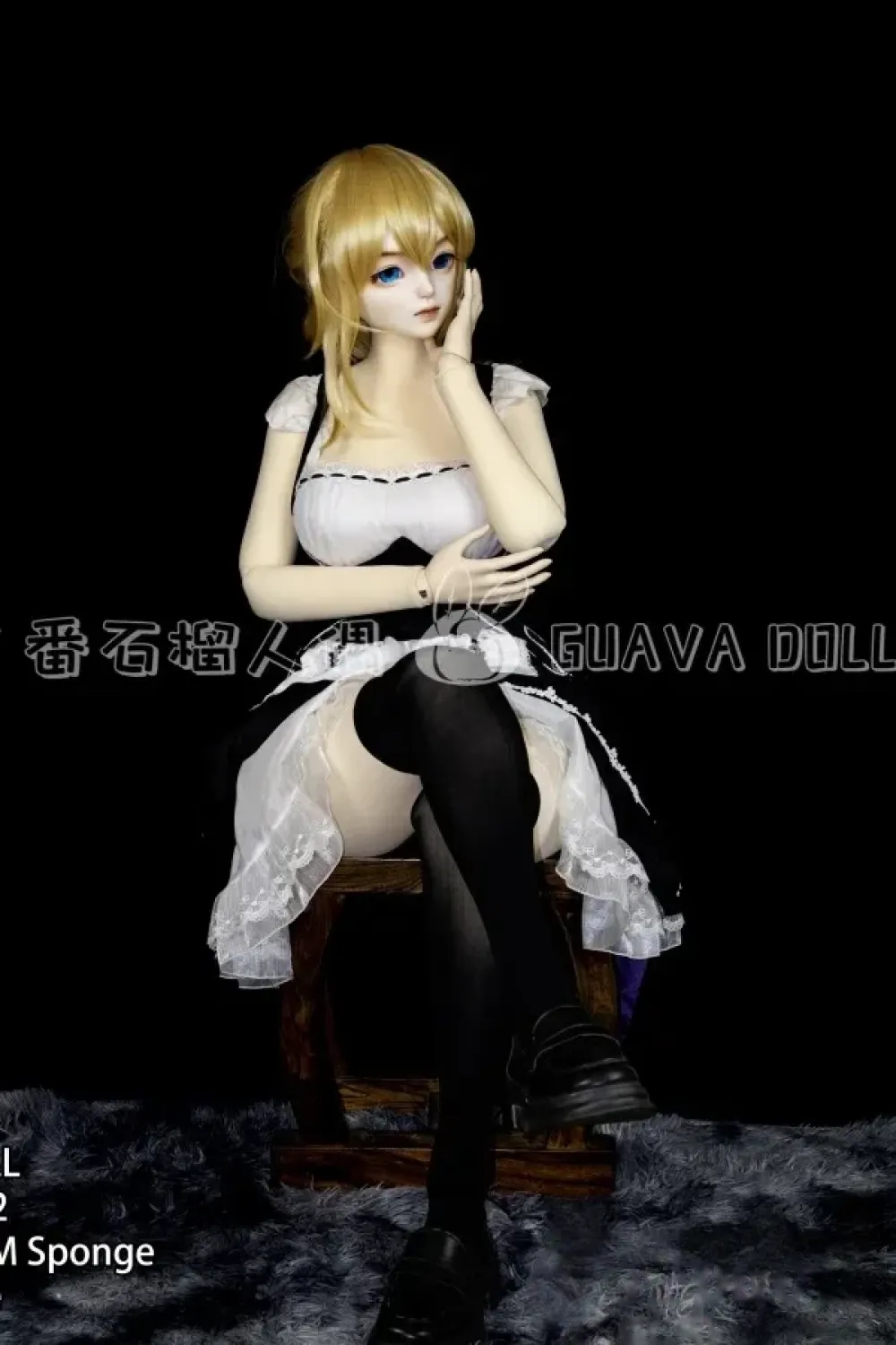 GUAVA DOLL 番石榴 BJD02 PVCヘッド 莉雅 168cm 7.5kg 軽量化 布製スポンジボディ 金髪かわいいメイド 二次元 アニメラブドール Gカップ ノーマル肌