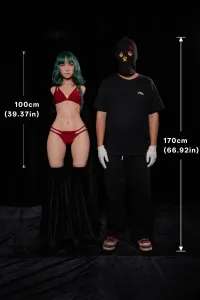 CLM(Climax Doll) ULW(超軽量化)シリーズ 15.7kg #881 トルソー Mayu(Nature) 100cm AAカップ フルシリコン製 半身ラブドール 緑髪