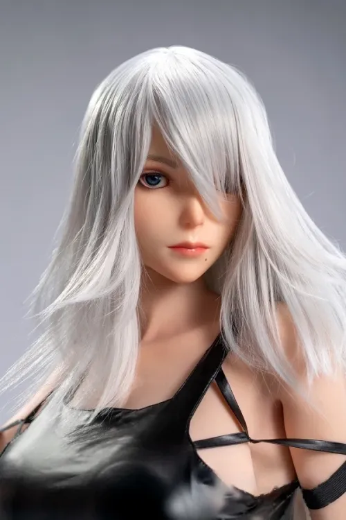 Game Lady No.18-2 軟性シリコンヘッド 口開閉＆口腔模擬付き 2B 171cmフルシリコン製 銀髪 コスプレ風リアルドール 巨乳 Gカップ ノーマル肌