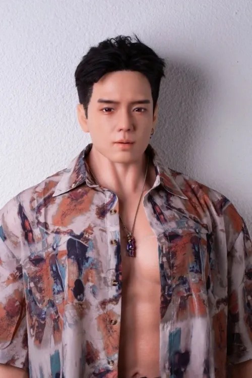 QITA DOLL 陌陌 ROS口腔付き 175cm高身長 アジア系 イケメン男性型 フルシリコン製リアルラブドール 植毛式の髪型付き ブラウン肌