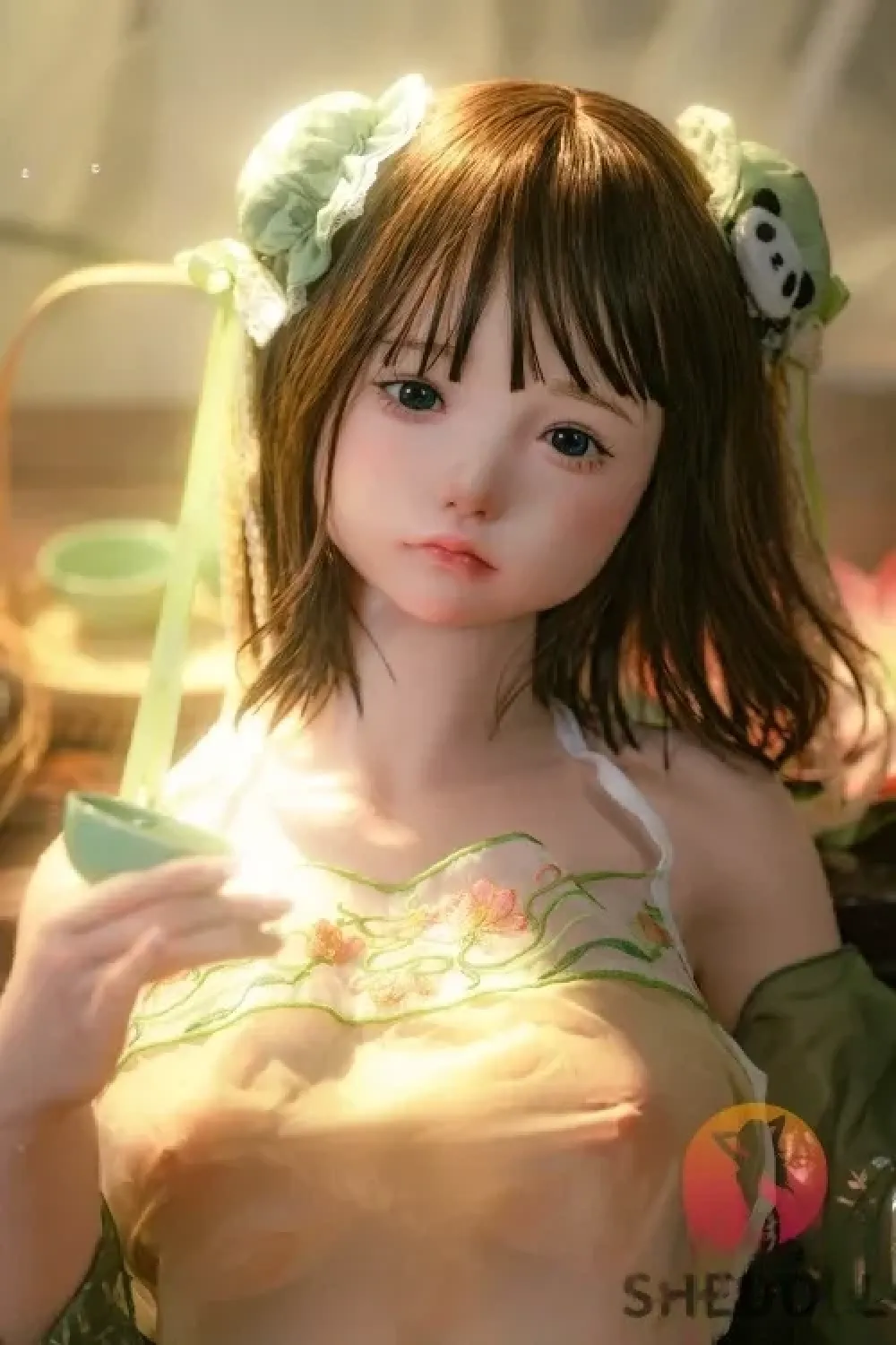 SHE DOLL 中秋節シリーズ 北栀 2.0 口開閉＆口腔模擬付き 148cm等身大 可愛い娘ラブドール 可憐系美少女セックスドール Dカップ ノーマル肌 掲載画像はフルシリコン製
