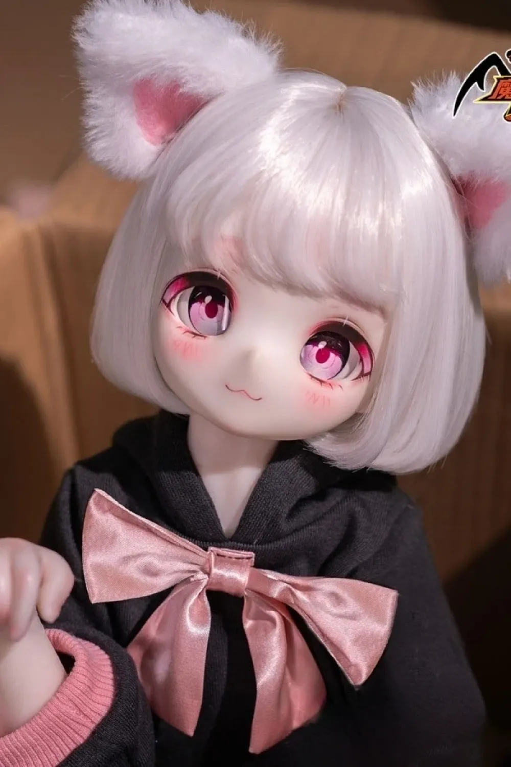 MOZU DOLL魔族人形 小喵 Cat 可愛い猫耳 65cm(三分A級) PVCヘッド+TPEボディ アニメ顔ラブドール ノーマル肌 宣材写真と同じ衣装