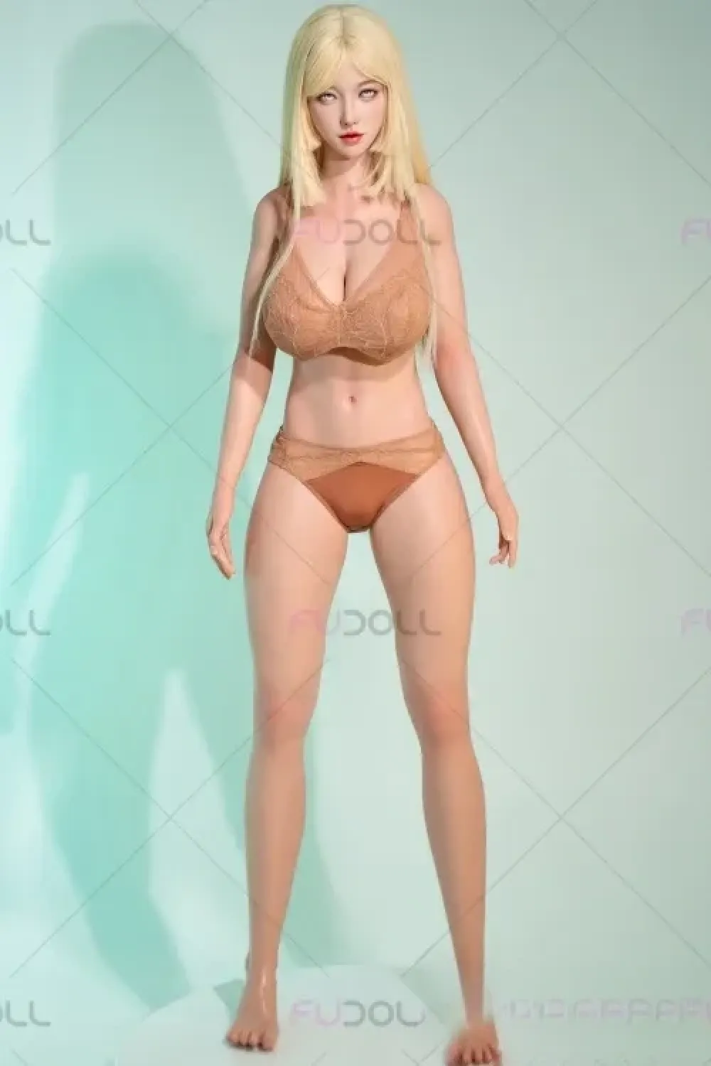 FU DOLL #J032 小北 157cm 爆乳Iカップ ギャル系 セクシーなラブドール リアル皮膚メイク付き フルシリコン製 等身大ダッチワイフ ノーマル肌 口開閉＆口腔模擬付き