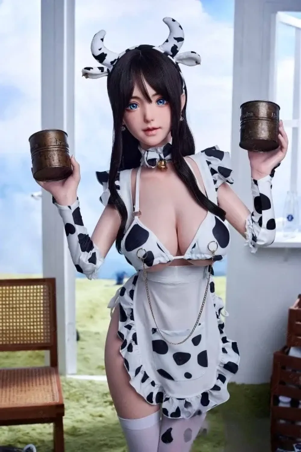 Bezlya Doll 2.2CFシリーズ 豌豆 145cm綺麗顔 乳牛ビキニ シリコン製ラブドール 巨乳 等身大ドール Gカップ ノーマル肌