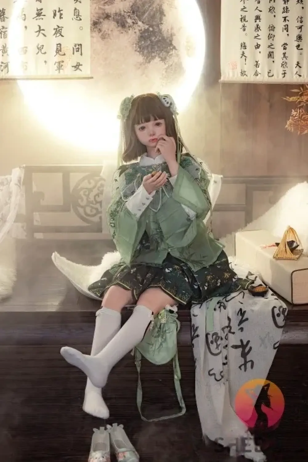 SHE DOLL 中秋節シリーズ 北栀 2.0 口開閉＆口腔模擬付き 148cm等身大 可愛い娘ラブドール 可憐系美少女セックスドール Dカップ ノーマル肌 掲載画像はフルシリコン製