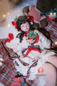 SHE DOLL 北栀 148cmクリスマス目閉じラブドール 人気 可愛い女性リアルドール Dカップ ノーマル肌 掲載画像はフルシリコン製