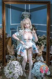 SHE DOLL 3番メイク 南溪 150cm可愛らしい幼顔 甘いラブドール 金髪 キレカワ ダッチワイフ Bカップ ノーマル肌 掲載画像はシリコンヘッド+TPEボディ