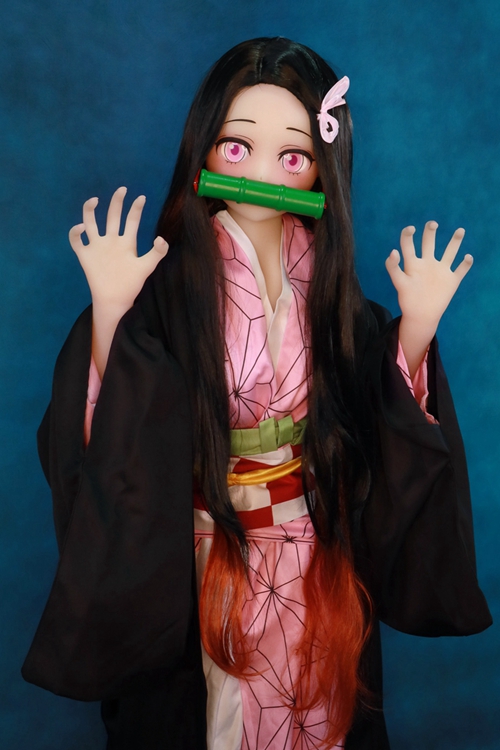 Aotume Doll #47 明桜 145cmコスプレ鬼滅の刃 ねずこ禰豆子 TPE製 アニメラブドール Bカップ 白い肌