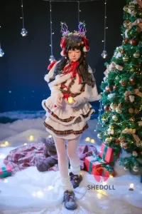 SHE DOLL 北栀 148cmクリスマス目閉じラブドール 人気 可愛い女性リアルドール Dカップ ノーマル肌 掲載画像はフルシリコン製