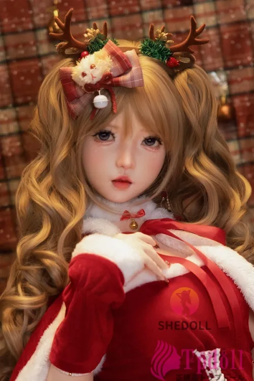 SHE DOLL クリスマスメイク 洛小乙 2.0 口開閉＆口腔模擬付き 152cmフルシリコン製 可愛いサンタガール 癒し系リアル ラブドール Aカップ ノーマル肌