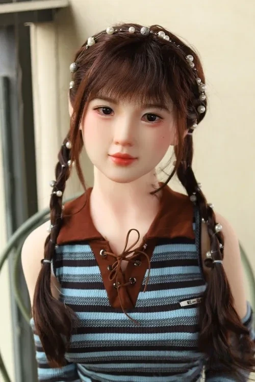 MESE DOLL #D27 心里 145cmキュート顔つきセックス人形 美しい等身大ラブドール シリコンヘッド+TPEボディ Bカップ ノーマル肌
