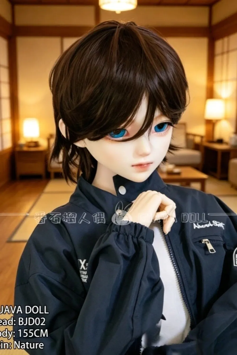 GUAVA DOLL 番石榴 BJD02ヘッド PVC製 青い瞳のかっこいい 男性 155cmおとなしい 等身大 アニメ リアルラブドール ノーマル肌