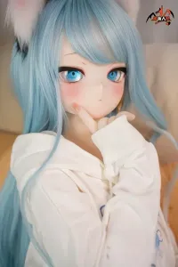 MOZU DOLL魔族人形 薄荷 Mint 141cm(SSR級)かわいいアニメラブドール 猫娘 萌え袖 二次元リアルドール 大胸 PVCヘッド+TPEボディ ノーマル肌 宣材写真と同じ衣装