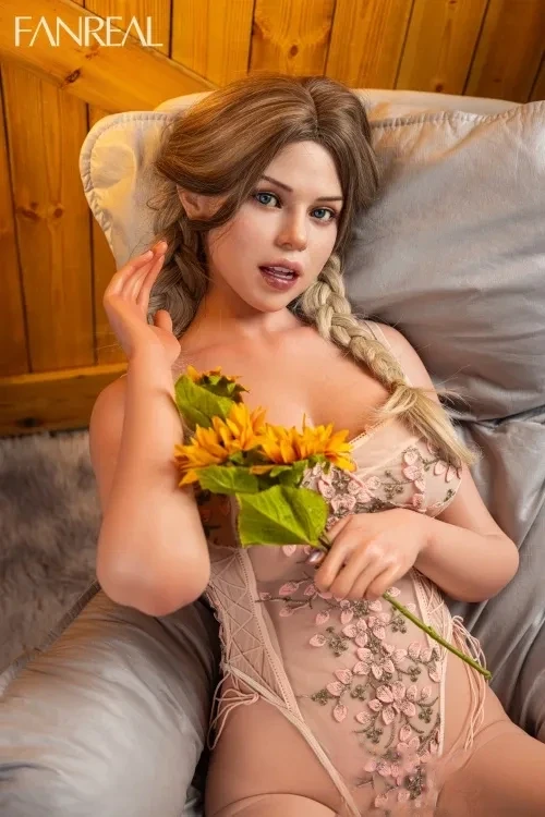 FANREAL Carlee 顎機能付き 109cm Fカップ 巨乳美人 トルソーラブドール 高級 フルシリコン製 半身ダッチワイフ ブラウン肌