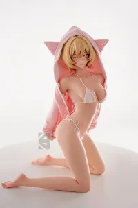 BCDOLL #F05 鈴木桃豆「Suzuki Momomame」 61cm Bカップ アニメ顔 ミニ 萌えラブドール 金髪 PU硬めヘッド+シリコンボディ 白い肌