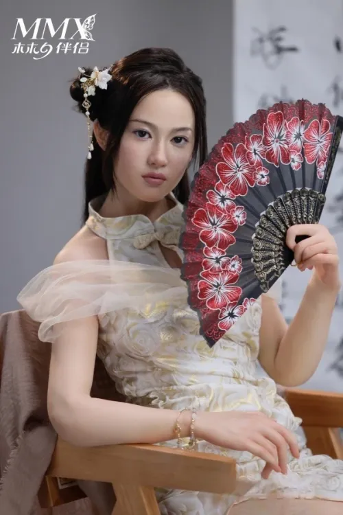 MMXDOLL（木木夕） 夢菲「Mengfei」 153cm Cカップ 高級感あふれる古典美人リアルドール フルシリコン製 シームレスヘッドとボディの一体型 ノーマル肌