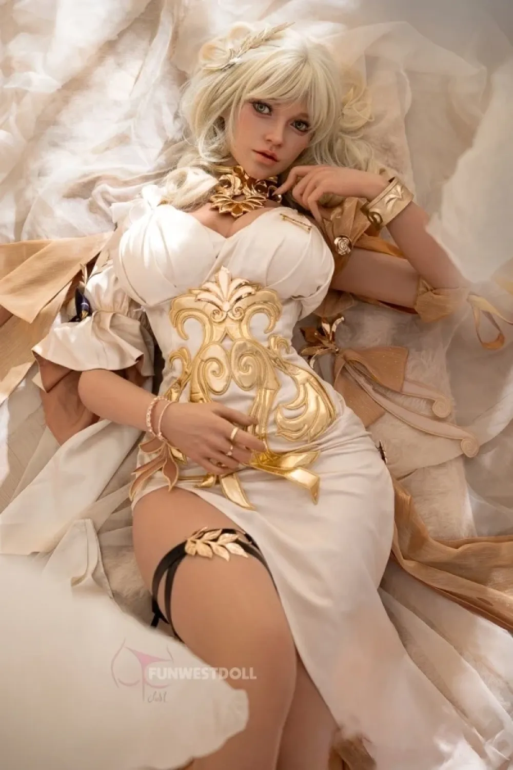 Funwest Doll #037SJ Bella ROS顎機能付き 157cm Gカップ 巨乳 神様キャラ 等身大ドール フルシリコン製 ラブドール (2.0)リアルな皮膚メイク付き ノーマル肌
