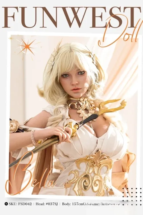 Funwest Doll #037SJ Bella ROS顎機能付き 157cm Gカップ 巨乳 神様キャラ 等身大ドール フルシリコン製 ラブドール (2.0)リアルな皮膚メイク付き ノーマル肌