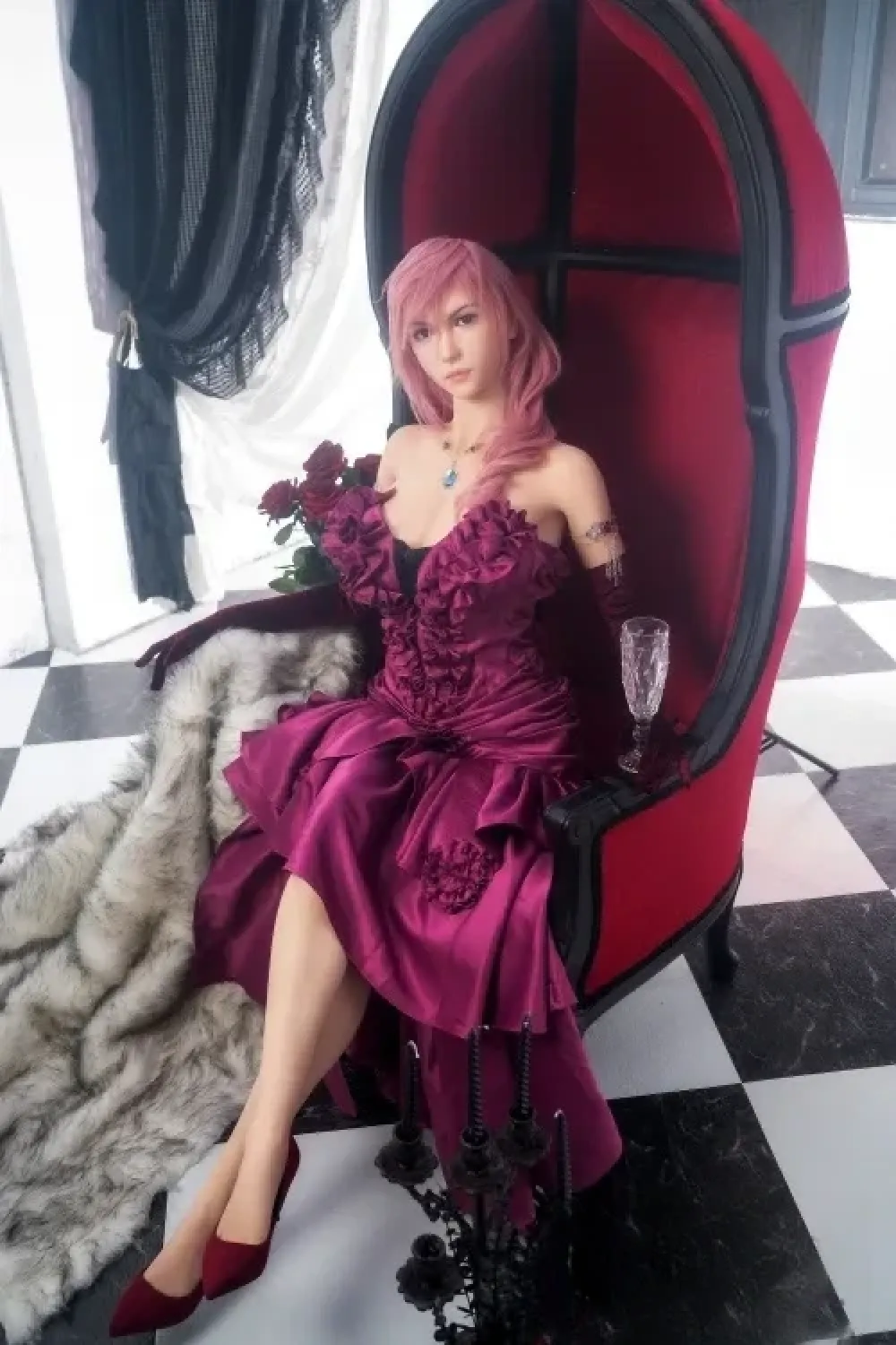 Game Lady No.19 Lightning 171cmライトニング FF13 人気ゲームラブドール フルシリコン製 セックス人形 巨乳 Gカップ ノーマル肌