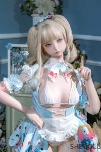 SHE DOLL 3番メイク 南溪 150cm可愛らしい幼顔 甘いラブドール 金髪 キレカワ ダッチワイフ Bカップ ノーマル肌 掲載画像はシリコンヘッド+TPEボディ