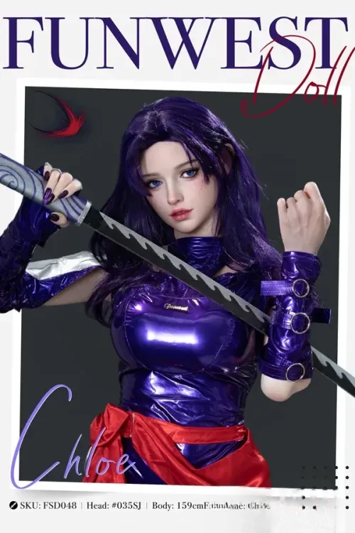 Funwest Doll #035SJ Chloe ROS顎機能付き 159cm Fカップ 剣客 美女 フルシリコン製 ラブドール 等身大人形 白い肌