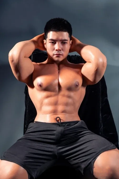 QITA DOLL #114 元 170cmシリコン製 リアル男神ラブドール ペニス一体式 魅力的男性 筋肉系ダッチワイフ 女性用 ブラウン肌 シームレスヘッドとボディの一体型
