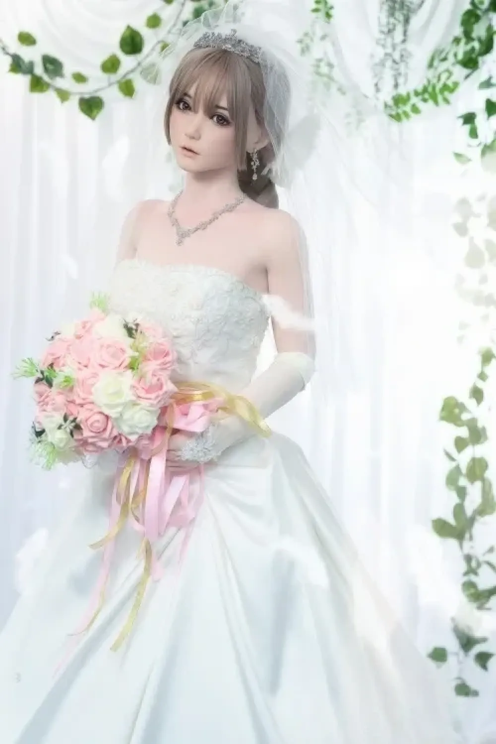 FU DOLL J019 言絵 150cm美しい花嫁ダッチワイフ リアルな感触ラブドール Bカップ ノーマル肌 掲載画像はフルシリコン製