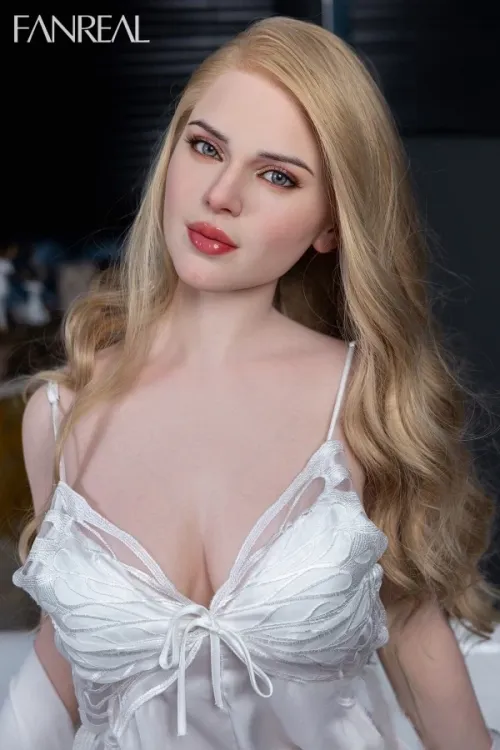 FANREAL Gina 155cmリアルな皮膚メイク付き フルシリコン製 等身大 欧米系熟女 金髪ラブドール Fカップ ノーマル肌
