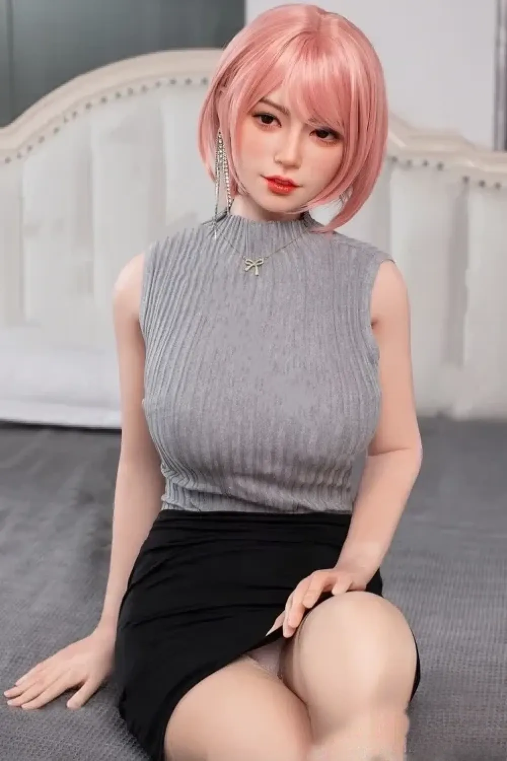JX DOLL A55 南「Nan」 160cmピンクの短い髪フルシリコン製ラブドール 笑顔 等身大 セクシー人形 Dカップ ノーマル肌
