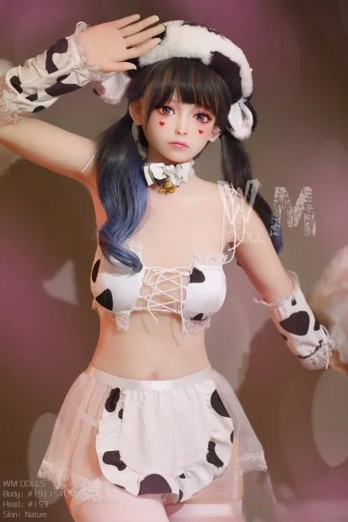 WMDOLL #153 琴意 154cm可愛い顔 清純派 貧乳ラブドール アダルト セックスドール TPE製 Aカップ ノーマル肌
