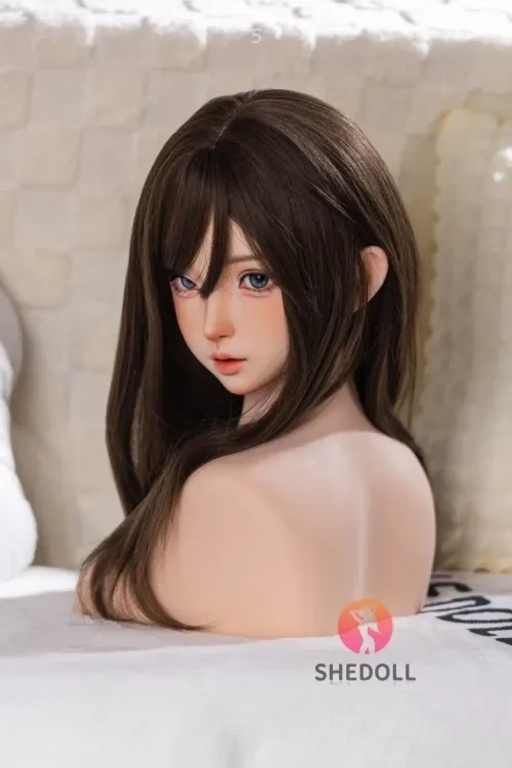 SHE DOLL 24cmヘッドスタンド M16ジョイント 首関節あり・左右前後動き可能 シリコン製小胸台座 158cm以下頭部専用 ノーマル肌