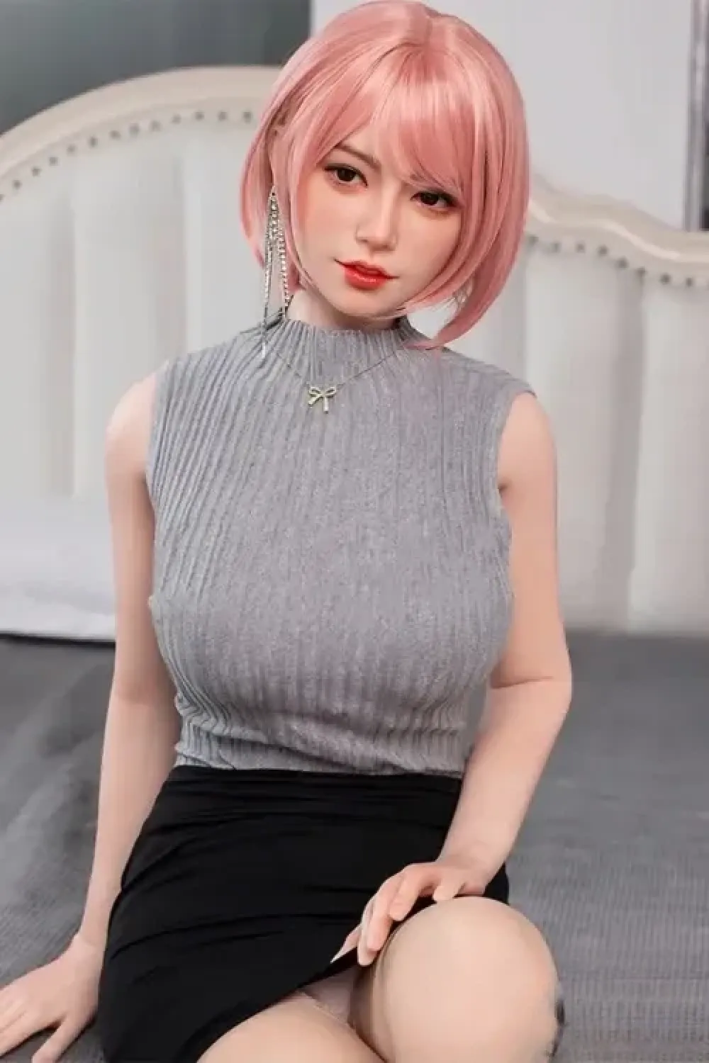 JX DOLL A55 南「Nan」 160cmピンクの短い髪フルシリコン製ラブドール 笑顔 等身大 セクシー人形 Dカップ ノーマル肌