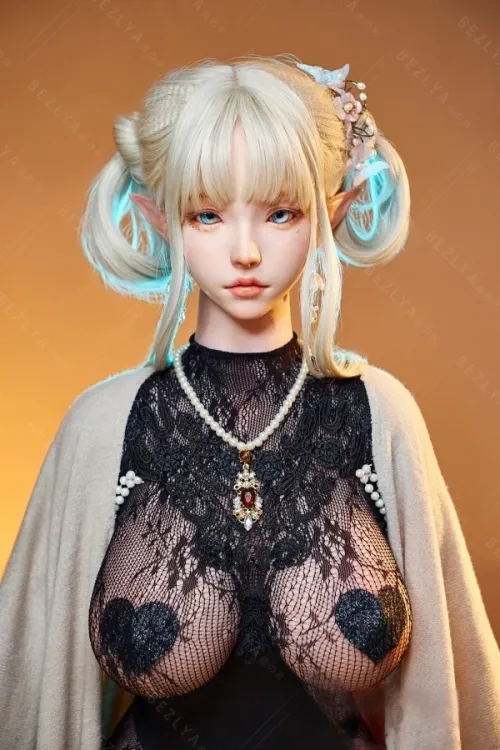 Bezlya Doll 2.0シリーズ 卡利亚 ULTRAメイク 155cm M版 シリコンヘッド+超ソフトTPEボディ 冷たい顔 妖艶な制服姿ラブドール 巨乳エルフ Fカップ ノーマル肌 口開閉＆口腔模擬付き