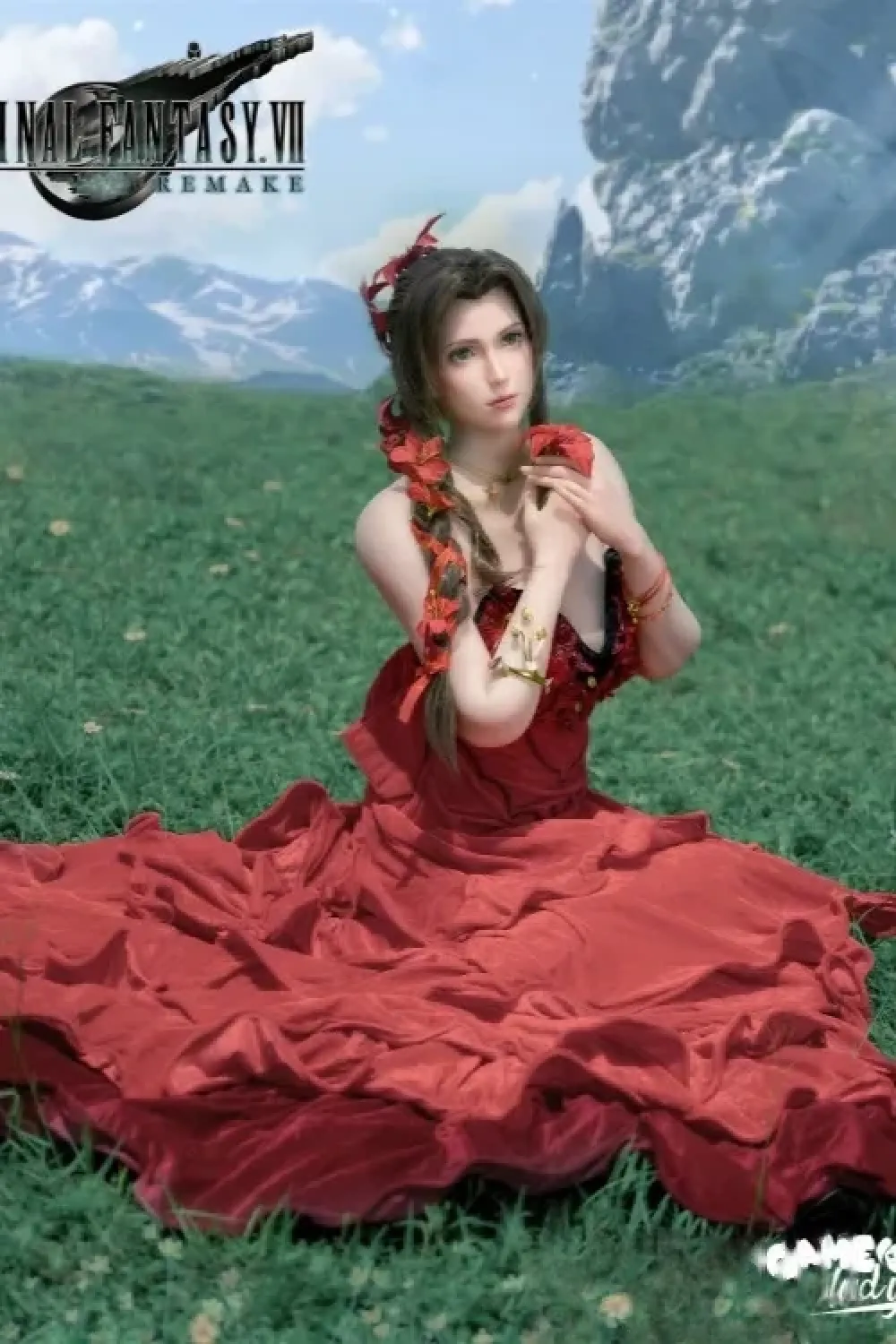 Game Lady No.04 Aerith 168cm癒し系 美人 フルシリコン製ラブドール FF7R エアリス 赤ドレス リアルドール Eカップ ノーマル肌