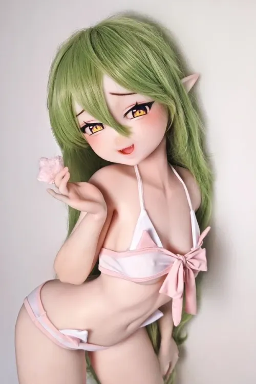Elsa Babe RAD010番 伊集院真姫「Ijuuin Maki」 125cm小型ラブドール フルシリコン製漫画風緑髪のエルフダッチワイフ Aカップ ノーマル肌